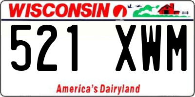WI license plate 521XWM