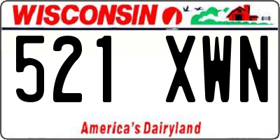WI license plate 521XWN