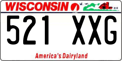 WI license plate 521XXG