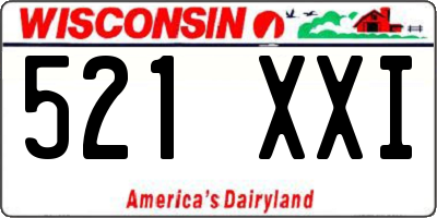 WI license plate 521XXI