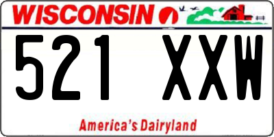WI license plate 521XXW