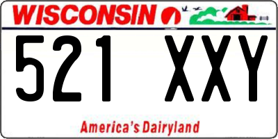 WI license plate 521XXY