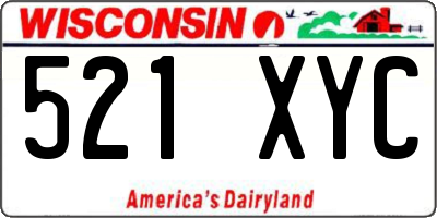 WI license plate 521XYC