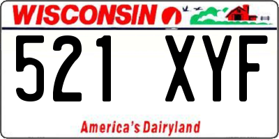 WI license plate 521XYF