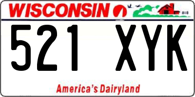 WI license plate 521XYK