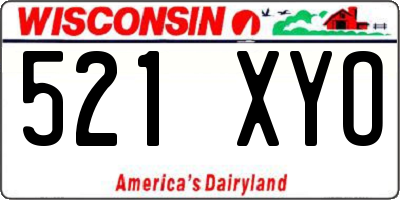 WI license plate 521XYO