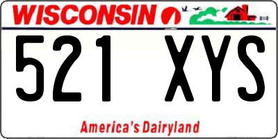 WI license plate 521XYS