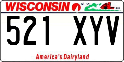 WI license plate 521XYV