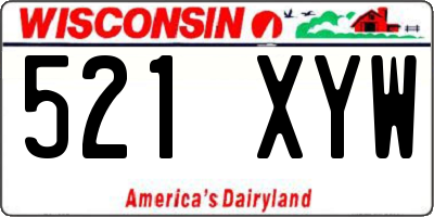 WI license plate 521XYW