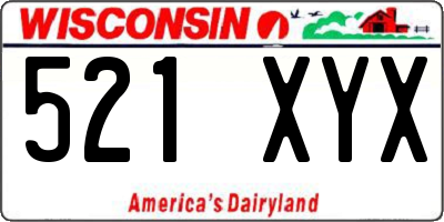 WI license plate 521XYX