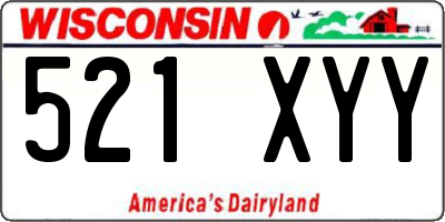 WI license plate 521XYY