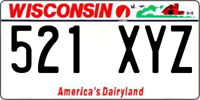 WI license plate 521XYZ