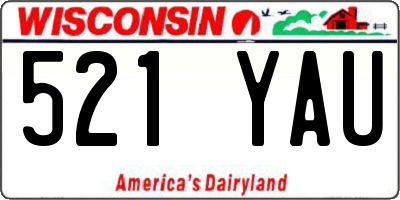 WI license plate 521YAU