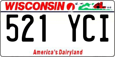 WI license plate 521YCI