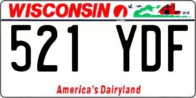 WI license plate 521YDF