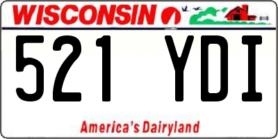 WI license plate 521YDI