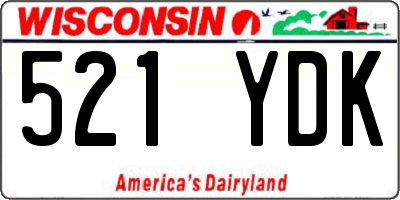 WI license plate 521YDK