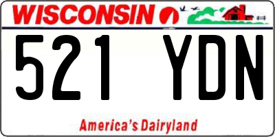 WI license plate 521YDN