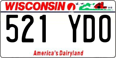WI license plate 521YDO