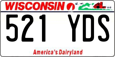 WI license plate 521YDS