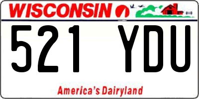 WI license plate 521YDU