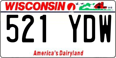 WI license plate 521YDW