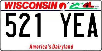 WI license plate 521YEA