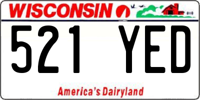 WI license plate 521YED