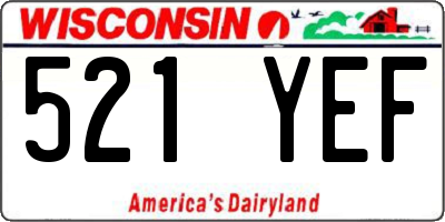 WI license plate 521YEF