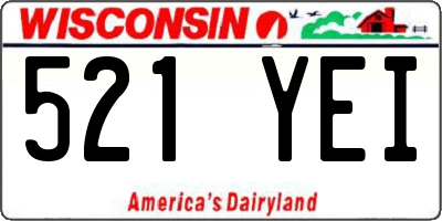 WI license plate 521YEI