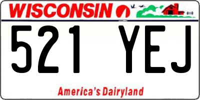 WI license plate 521YEJ