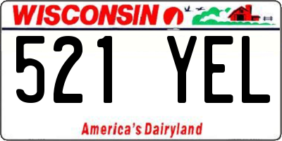 WI license plate 521YEL