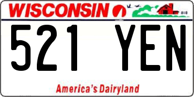 WI license plate 521YEN