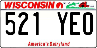 WI license plate 521YEO