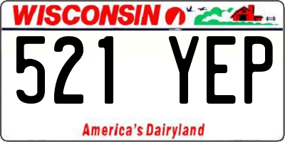 WI license plate 521YEP
