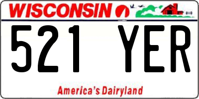 WI license plate 521YER