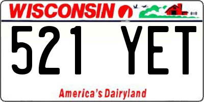 WI license plate 521YET