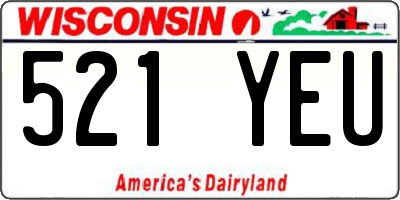 WI license plate 521YEU
