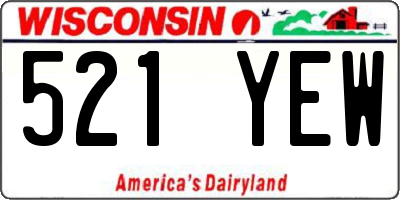 WI license plate 521YEW