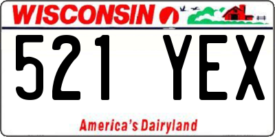 WI license plate 521YEX