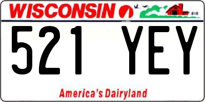 WI license plate 521YEY