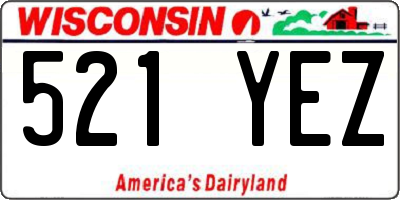 WI license plate 521YEZ