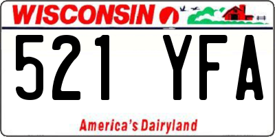 WI license plate 521YFA