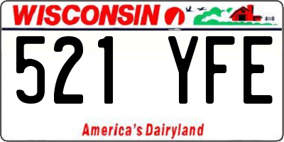 WI license plate 521YFE