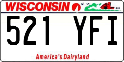 WI license plate 521YFI