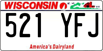 WI license plate 521YFJ
