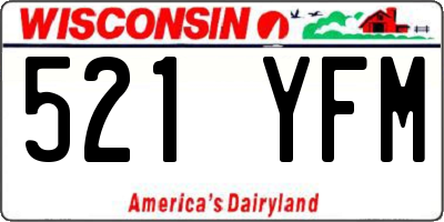 WI license plate 521YFM