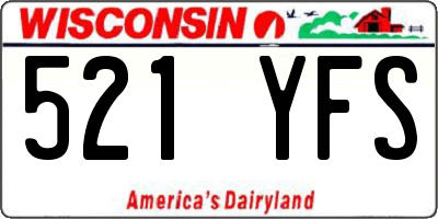 WI license plate 521YFS
