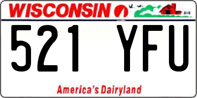 WI license plate 521YFU
