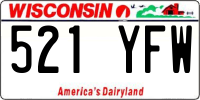 WI license plate 521YFW